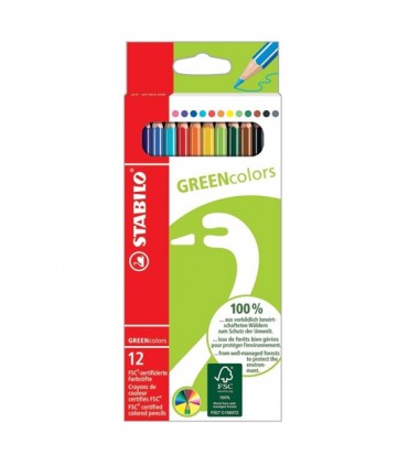 Stabilo- GREENcolors gekleurde potloden- FSC 12 st.